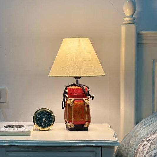 RED AND GOLD BAMBOO LAMP